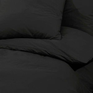 Σετ Παπλωματοθήκης Μαύρο 240x220 εκ. Ελαφρύ Ύφασμα Μικροϊνών - PAKOBAZAAR