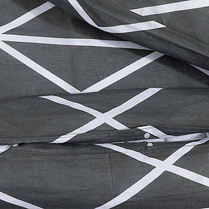 Σετ Παπλωματοθήκης Γκρι 140x200 εκ. Βαμβακερό - PAKOBAZAAR