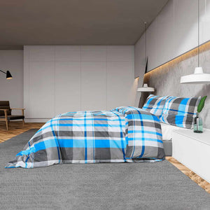 Σετ Παπλωματοθήκης Μπλε και Γκρι 260x240 εκ. Βαμβακερό - PAKOBAZAAR