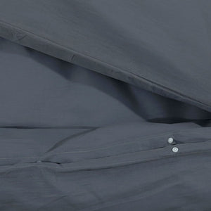 Σετ Παπλωματοθήκης Ανθρακί 200 x 200 εκ. Βαμβακερό - PAKOBAZAAR