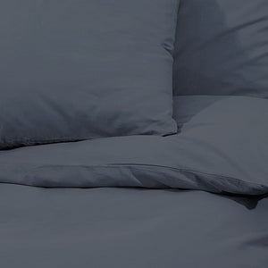 Σετ Παπλωματοθήκης Ανθρακί 200x220 εκ. Βαμβακερό - PAKOBAZAAR