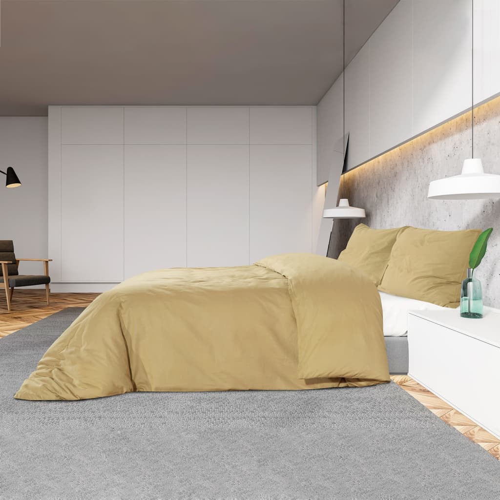 Σετ Παπλωματοθήκης Taupe 140 x 200 εκ. Βαμβακερό
