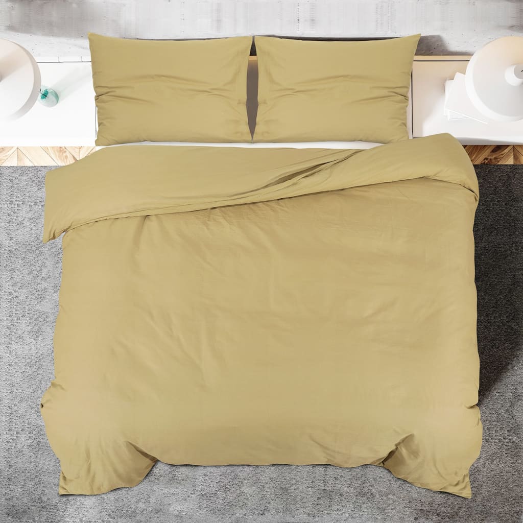 Σετ Παπλωματοθήκης Taupe 140 x 200 εκ. Βαμβακερό