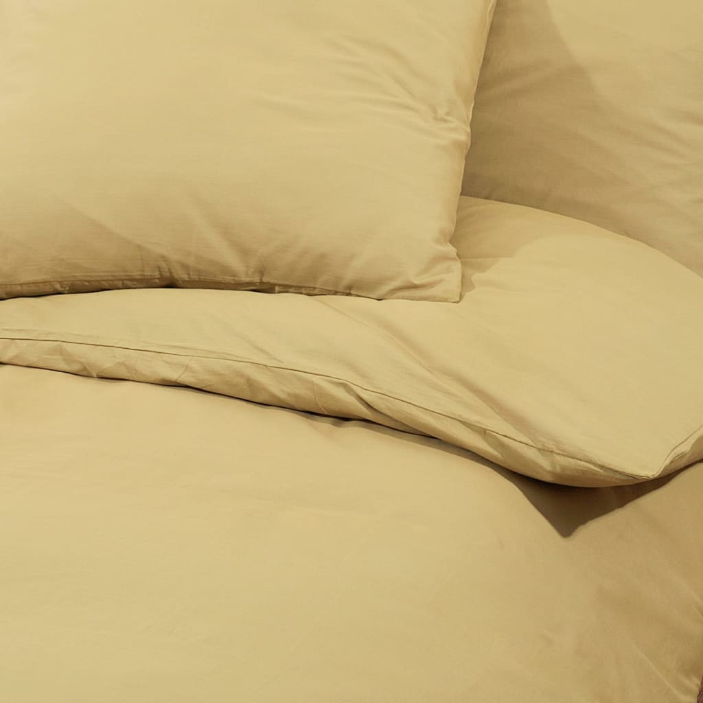 Σετ Παπλωματοθήκης Taupe 140 x 200 εκ. Βαμβακερό