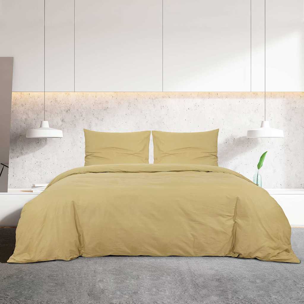 Σετ Παπλωματοθήκης Taupe 200 x 200 εκ. Βαμβακερό