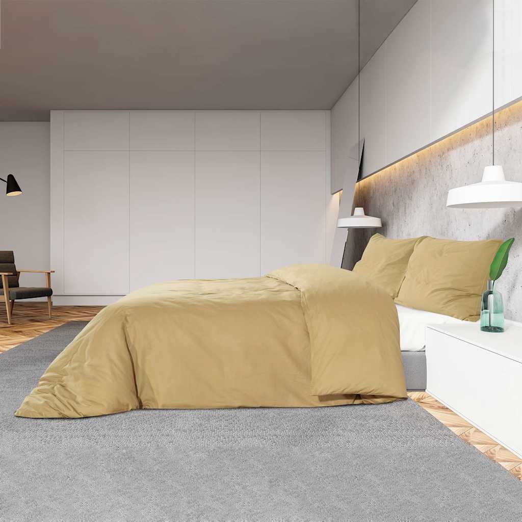 Σετ Παπλωματοθήκης Taupe 200 x 200 εκ. Βαμβακερό