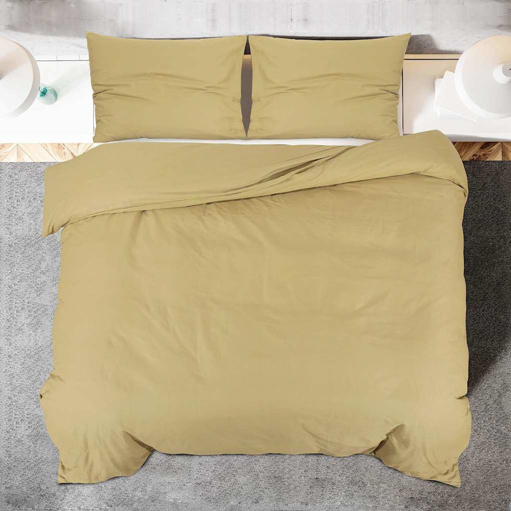 Σετ Παπλωματοθήκης Taupe 220x240 εκ. Βαμβακερό
