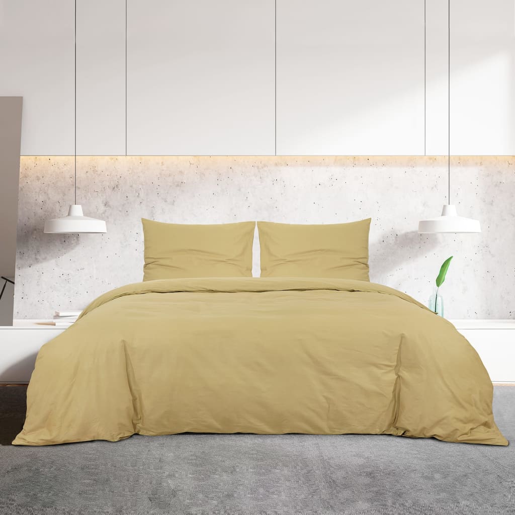 Σετ Παπλωματοθήκης Taupe 200 x 200 εκ. Βαμβακερό