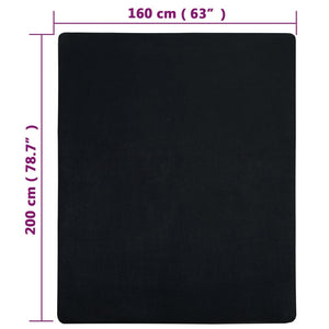 Σεντόνια με Λάστιχο 2 τεμ. Μαύρα 160x200 εκ. Βαμβακερό Ζέρσεϊ - PAKOBAZAAR
