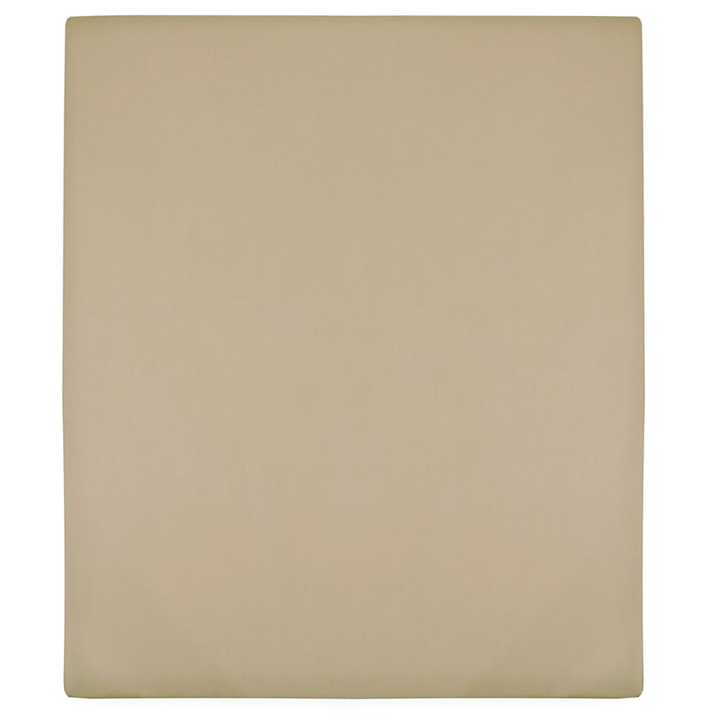 Σεντόνια με Λάστιχο 2 τεμ. Taupe 100x200 εκ. Βαμβακερό Ζέρσεϊ - PAKOBAZAAR