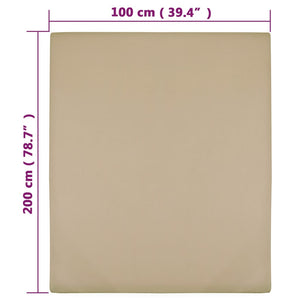 Σεντόνια με Λάστιχο 2 τεμ. Taupe 100x200 εκ. Βαμβακερό Ζέρσεϊ - PAKOBAZAAR