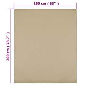 Σεντόνι με Λάστιχο Taupe 160x200 εκ. Βαμβακερό Ζέρσεϊ - PAKOBAZAAR