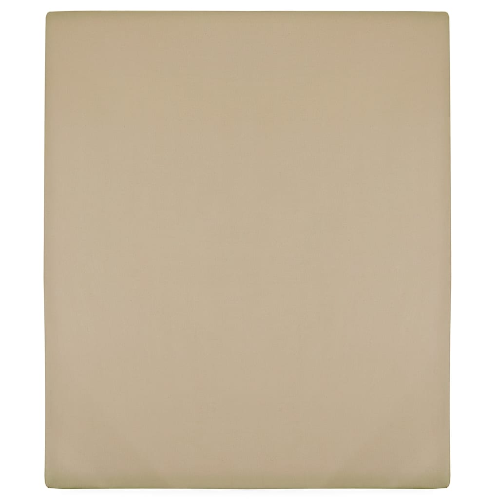 Σεντόνια με Λάστιχο 2 τεμ. Taupe 160x200 εκ. Βαμβακερό Ζέρσεϊ - PAKOBAZAAR