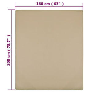 Σεντόνια με Λάστιχο 2 τεμ. Taupe 160x200 εκ. Βαμβακερό Ζέρσεϊ - PAKOBAZAAR