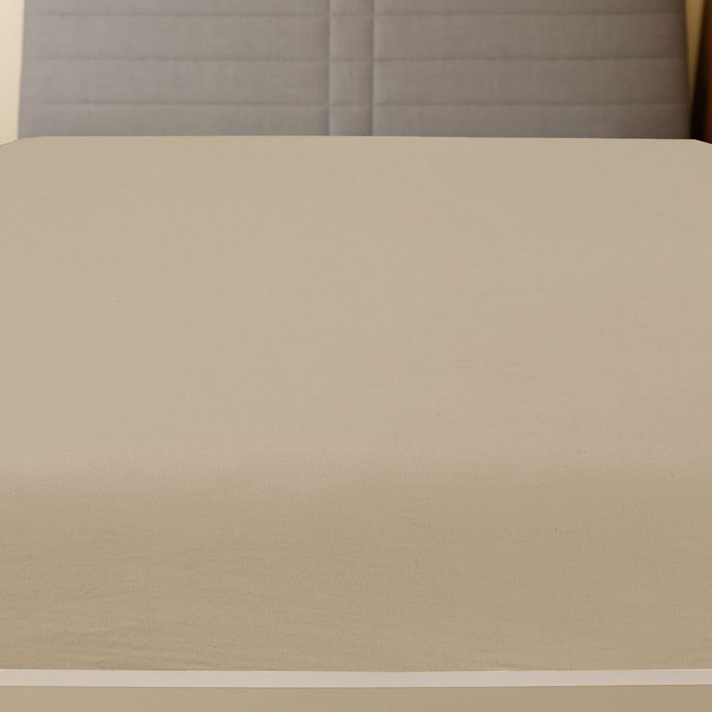 Σεντόνια με Λάστιχο 2 τεμ. Taupe 180x200 εκ. Βαμβακερό Ζέρσεϊ - PAKOBAZAAR