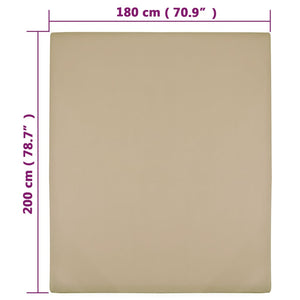 Σεντόνια με Λάστιχο 2 τεμ. Taupe 180x200 εκ. Βαμβακερό Ζέρσεϊ - PAKOBAZAAR