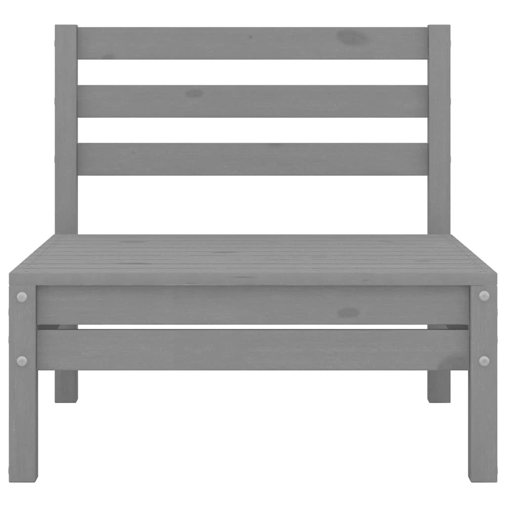 Καναπέδες Κήπου Μεσαίοι Γκρι 2 τεμ. από Μασίφ Ξύλο Πεύκου - Pakobazaar