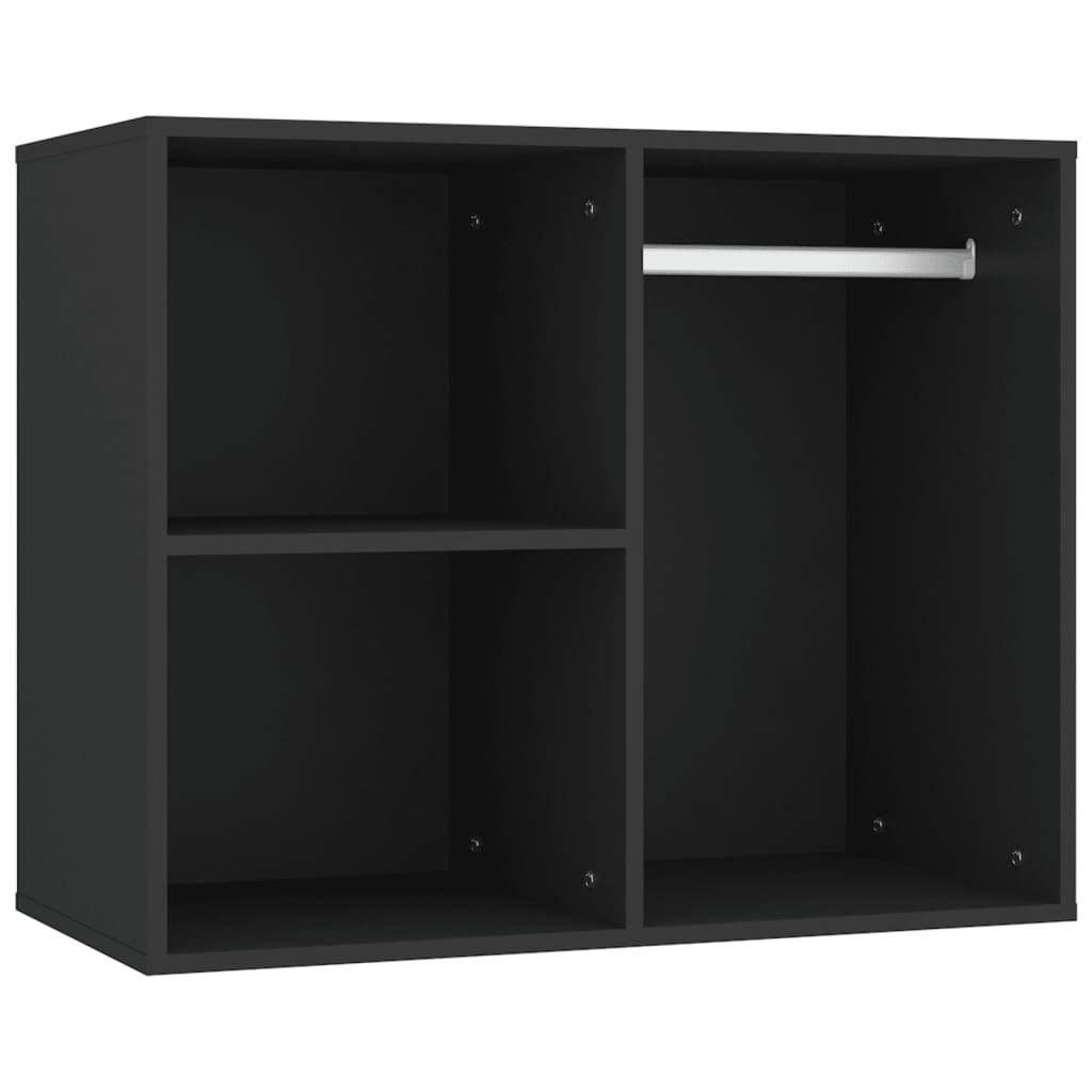 Μπουντουάρ με LED & Ντουλάπια Μαύρο από Επεξεργασμένο Ξύλο - PAKOBAZAAR