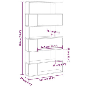 Βιβλιοθήκη/Διαχωριστικό Χώρου Sonoma Δρυς 100 x 24 x 188 εκ. - PAKOBAZAAR