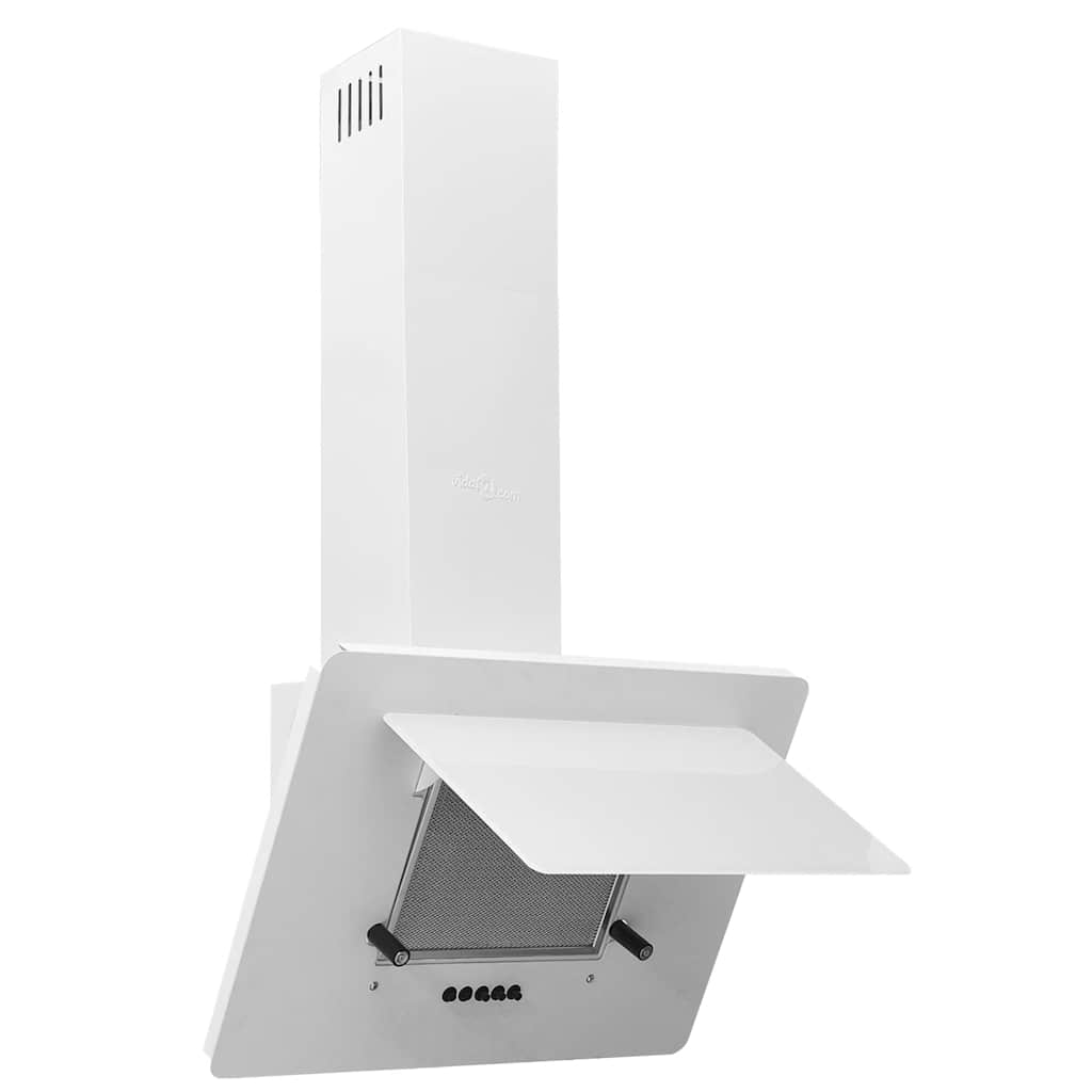 Απορροφητήρας Τοίχου Λευκός 60 εκ. Αν. Ατσάλι & Ψημένο Γυαλί - Pakobazaar