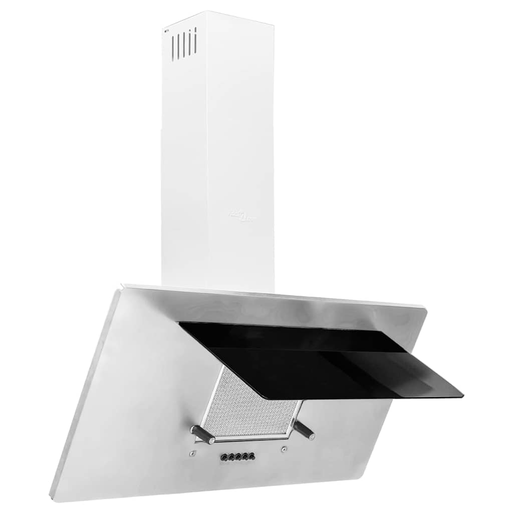 Απορροφητήρας Τοίχου Ασημί 90 εκ. από Αν. Ατσάλι & Ψημένο Γυαλί - Pakobazaar