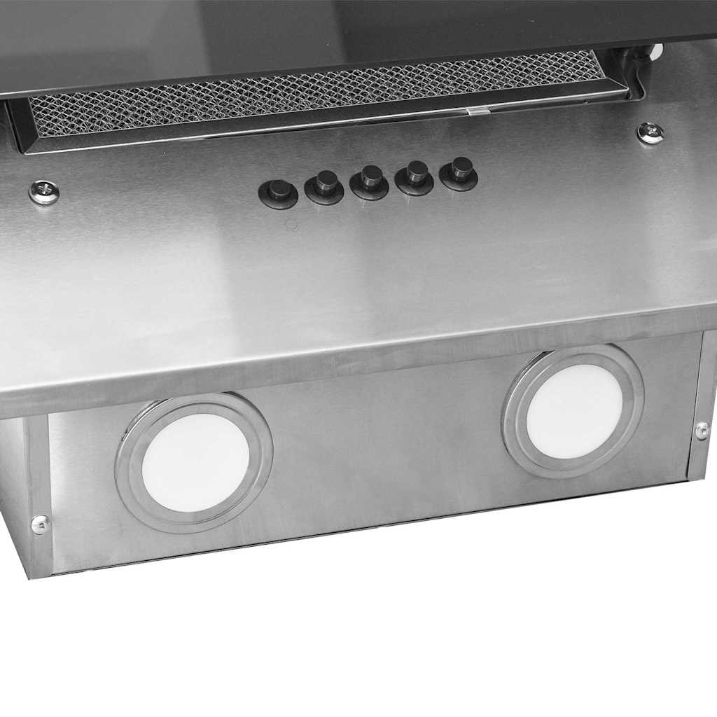 Απορροφητήρας Τοίχου Ασημί 90 εκ. από Αν. Ατσάλι & Ψημένο Γυαλί - Pakobazaar