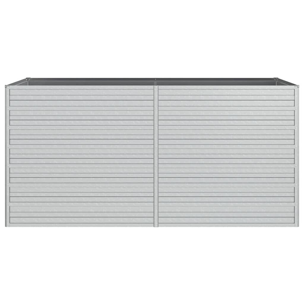 Ζαρντινιέρα Υπερυψωμένη Ασημί 160x80x77 εκ. Γαλβανισμ. Χάλυβας