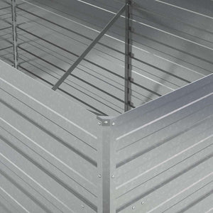 Ζαρντινιέρα Υπερυψωμένη Ασημί 160x80x77 εκ. Γαλβανισμ. Χάλυβας