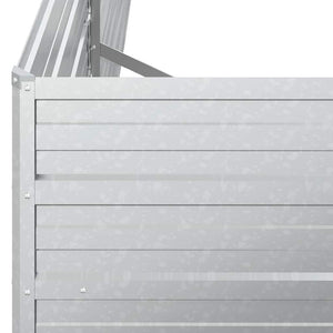Ζαρντινιέρα Υπερυψωμένη Ασημί 160x80x77 εκ. Γαλβανισμ. Χάλυβας