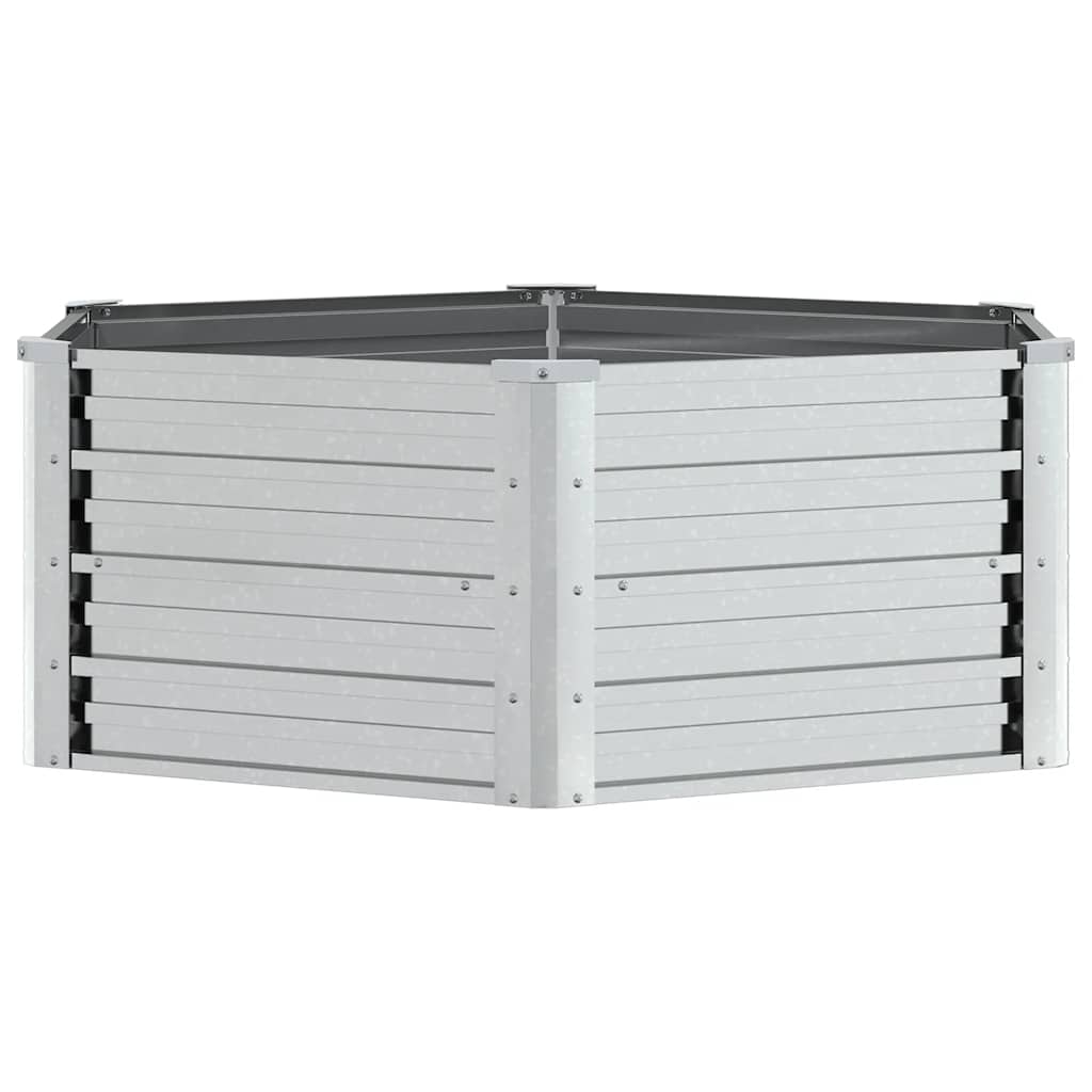 Ζαρντινιέρα Υπερυψωμένη Ασημί 129 x 45 εκ. Γαλβανισμ. Χάλυβας