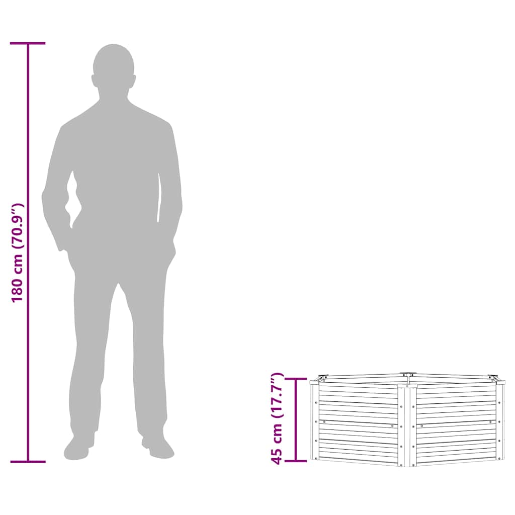 Ζαρντινιέρα Υπερυψωμένη Ασημί 129 x 45 εκ. Γαλβανισμ. Χάλυβας