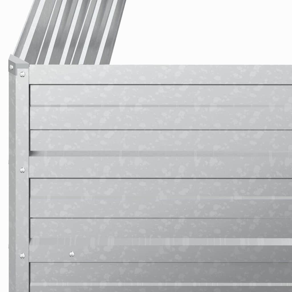 Ζαρντινιέρα Υπερυψωμένη Ασημί 100x100x77 εκ. Γαλβανισμ. Χάλυβας