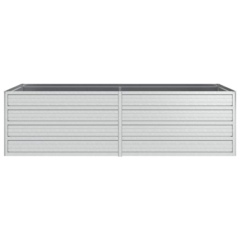 Ζαρντινιέρα Υπερυψωμένη Ασημί 160x80x45 εκ. Γαλβανισμ. Χάλυβας