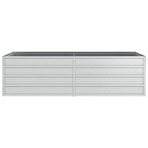 Ζαρντινιέρα Υπερυψωμένη Ασημί 160x80x45 εκ. Γαλβανισμ. Χάλυβας