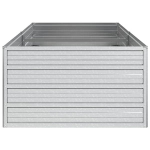 Ζαρντινιέρα Υπερυψωμένη Ασημί 160x80x45 εκ. Γαλβανισμ. Χάλυβας