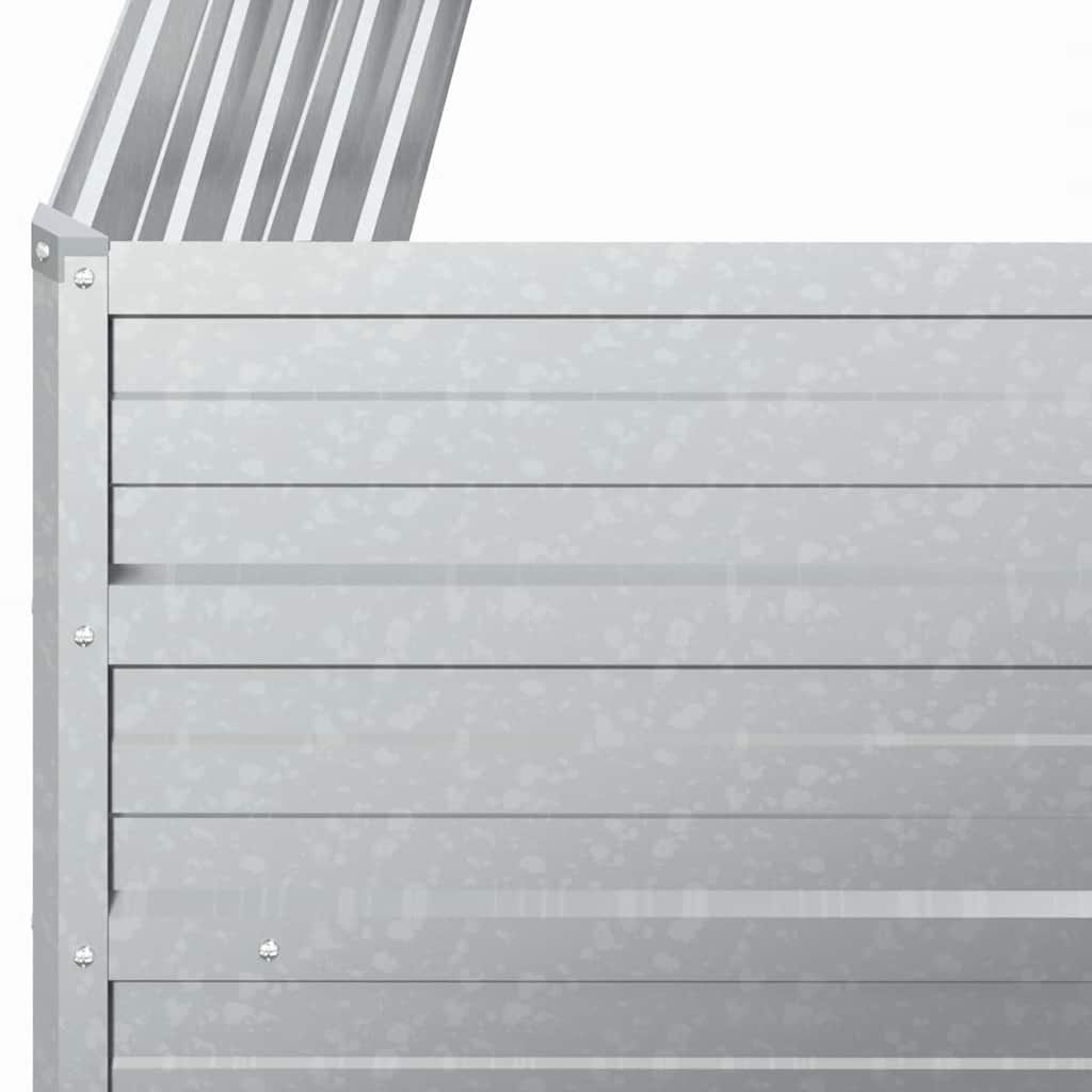 Ζαρντινιέρα Υπερυψωμένη Ασημί 100x100x45 εκ. Γαλβανισμ. Χάλυβας