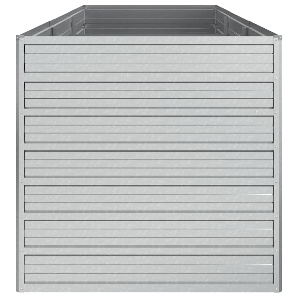 Ζαρντινιέρα Υπερυψωμένη Ασημί 240x80x77 εκ. Γαλβανισμ. Χάλυβας