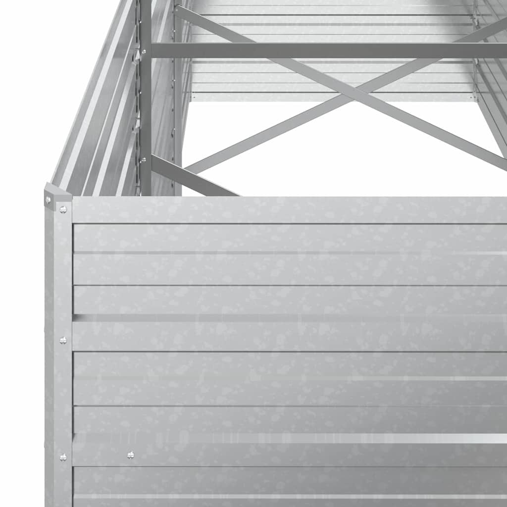 Ζαρντινιέρα Υπερυψωμένη Ασημί 240x80x77 εκ. Γαλβανισμ. Χάλυβας