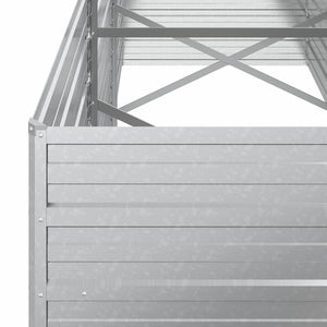 Ζαρντινιέρα Υπερυψωμένη Ασημί 240x80x77 εκ. Γαλβανισμ. Χάλυβας