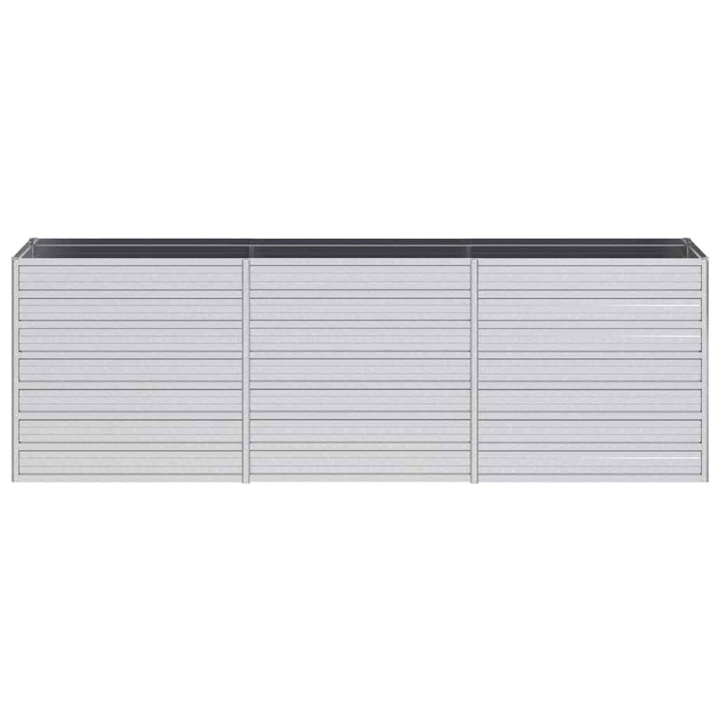 Ζαρντινιέρα Υπερυψωμένη Ασημί 240x40x77 εκ. Γαλβανισμ. Χάλυβας