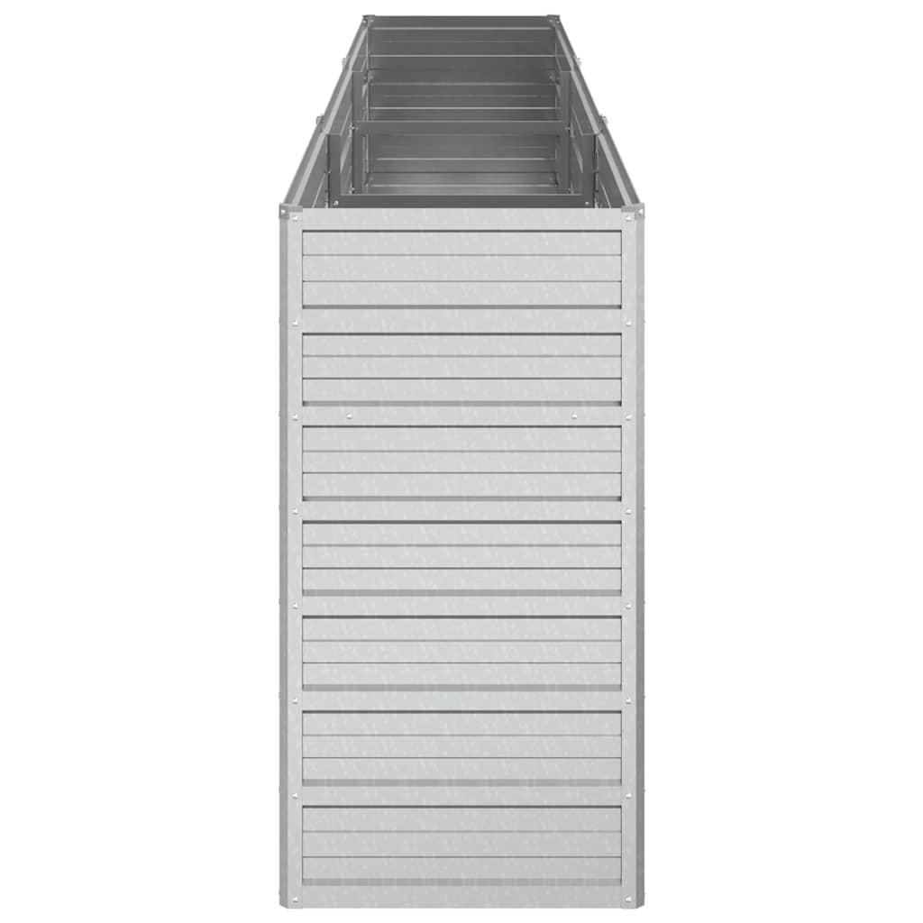 Ζαρντινιέρα Υπερυψωμένη Ασημί 240x40x77 εκ. Γαλβανισμ. Χάλυβας