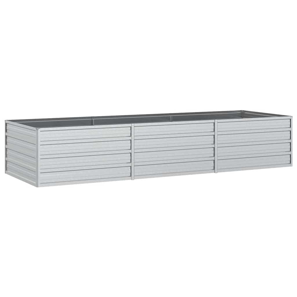 Ζαρντινιέρα Υπερυψωμένη Ασημί 240x80x45 εκ. Γαλβανισμ. Χάλυβας