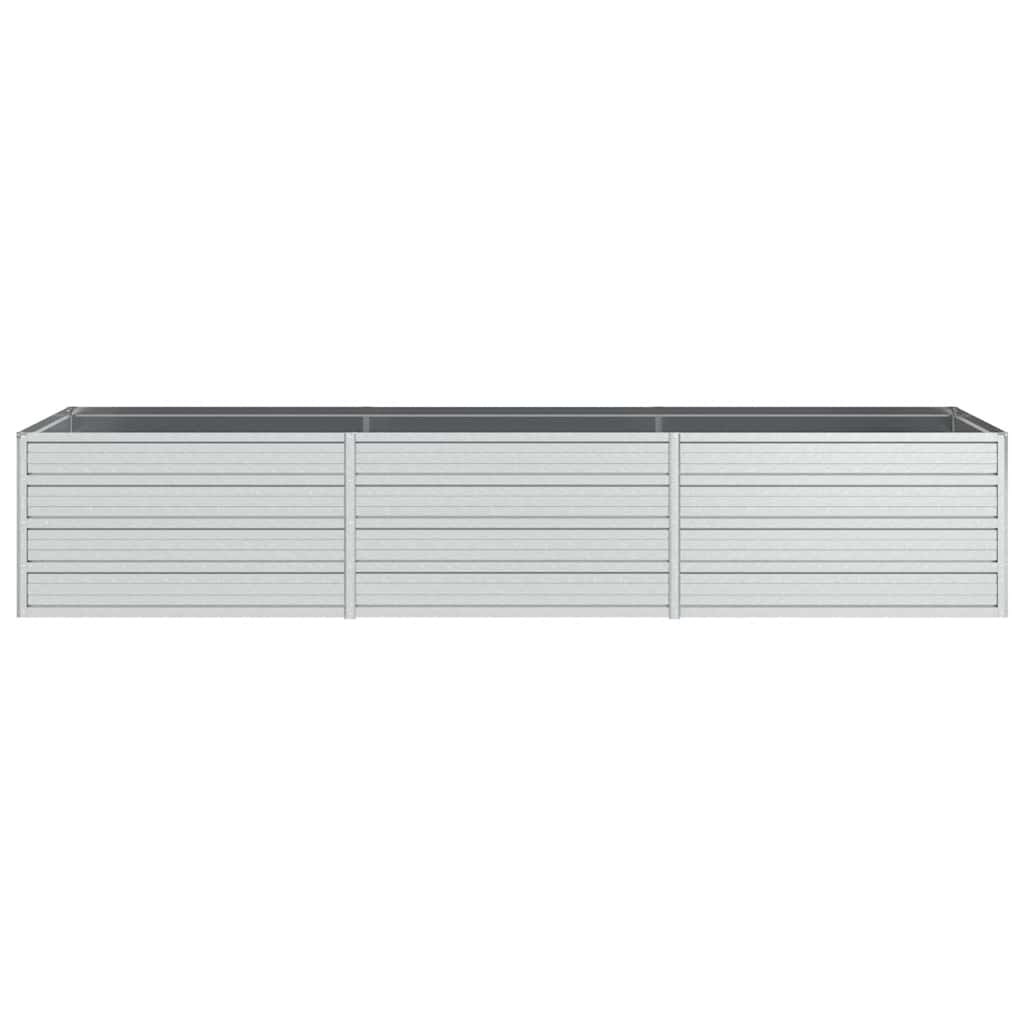 Ζαρντινιέρα Υπερυψωμένη Ασημί 240x80x45 εκ. Γαλβανισμ. Χάλυβας