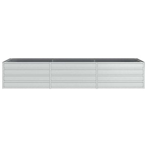 Ζαρντινιέρα Υπερυψωμένη Ασημί 240x80x45 εκ. Γαλβανισμ. Χάλυβας