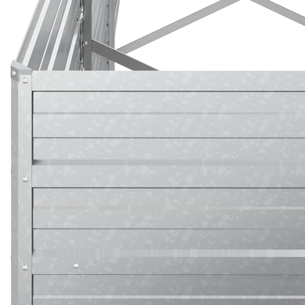 Ζαρντινιέρα Υπερυψωμένη Ασημί 240x80x45 εκ. Γαλβανισμ. Χάλυβας