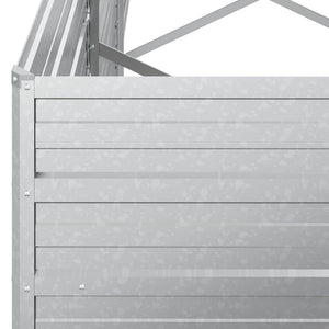 Ζαρντινιέρα Υπερυψωμένη Ασημί 240x80x45 εκ. Γαλβανισμ. Χάλυβας