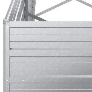 Ζαρντινιέρα Υπερυψωμένη Ασημί 240x40x45 εκ. Γαλβανισμ. Χάλυβας