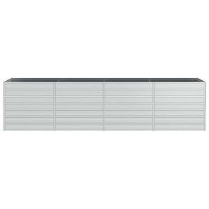 Ζαρντινιέρα Υπερυψωμένη Ασημί 320x80x77 εκ. Γαλβανισμ. Χάλυβας