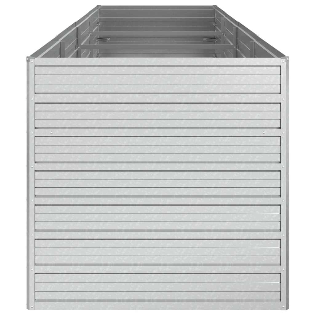 Ζαρντινιέρα Υπερυψωμένη Ασημί 320x80x77 εκ. Γαλβανισμ. Χάλυβας