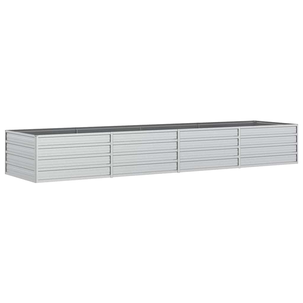 Ζαρντινιέρα Υπερυψωμένη Ασημί 320x80x45 εκ. Γαλβανισμ. Χάλυβας
